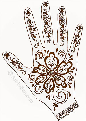 300x420 Henna Hand Designs Art Lesson Make A Unique Self Portrait Art