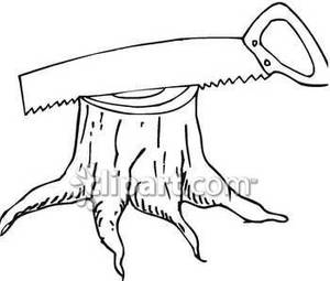 300x255 Hand Saw On A Stump