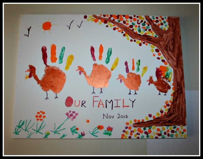 800x629 Children Turkey Art Family Of Handprint Turkeys! All Things