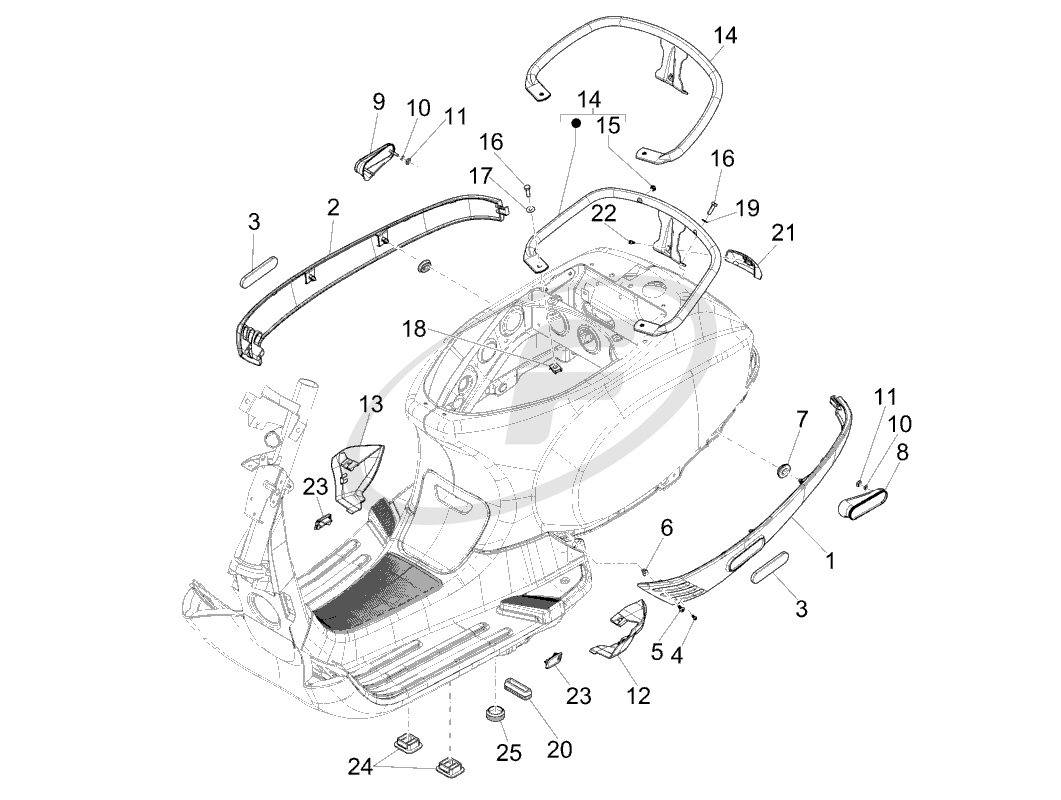 1061x800 Vespa 657109 Saddle Handle With U.p.