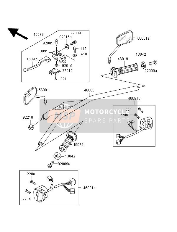600x784 Kawasaki Eliminator 125 1999 Handlebar