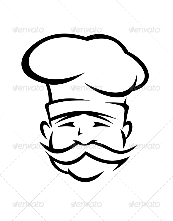 590x752 Chef With A Handlebar Mustache By Vectortradition Graphicriver