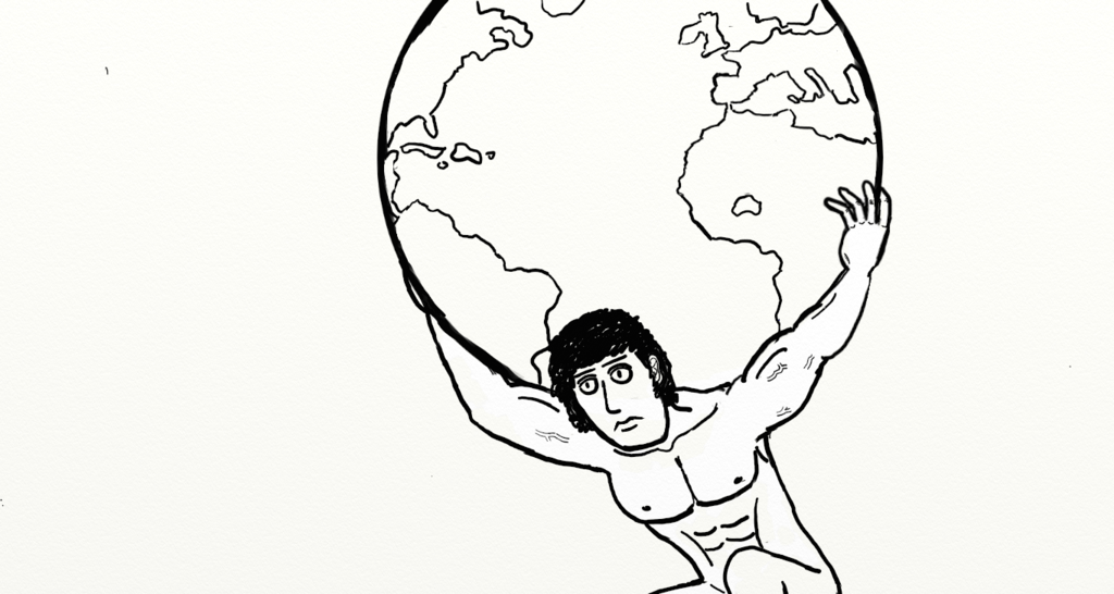 1024x546 Atlas Holding Up The World By King Of The Lemmings