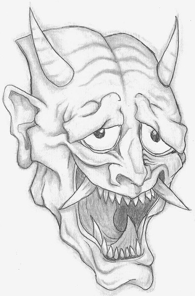 Hannya Mask Drawing at GetDrawings | Free download