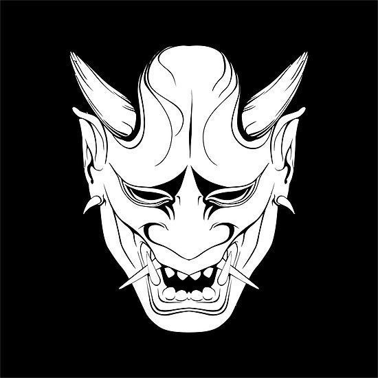 550x550 Image Result For Oni Mask Vector Black And White Tattoo Board