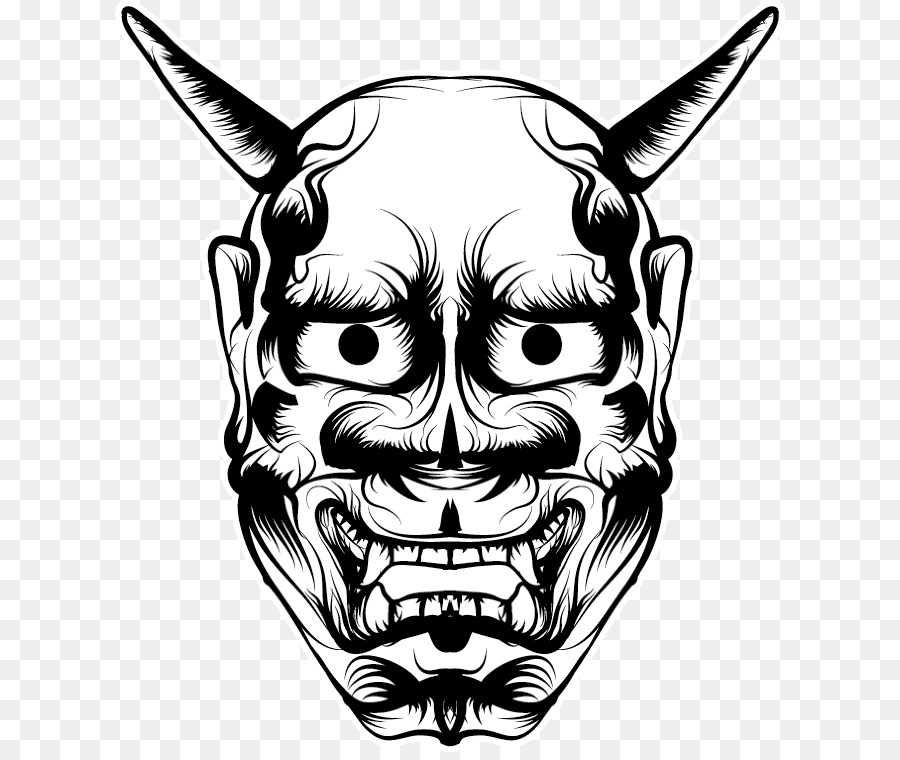 900x760 Drawing Hannya Art Mask