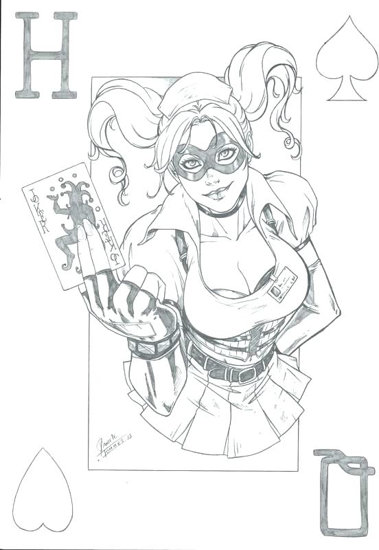 552x800 Harley Quinn Coloring Pages And Joker Simple With Free