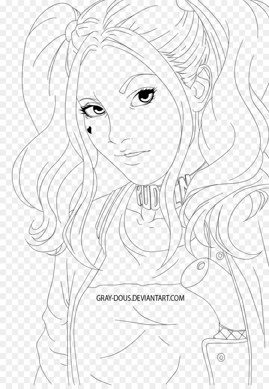 900x1300 Harley Quinn Line Art Drawing Sketch