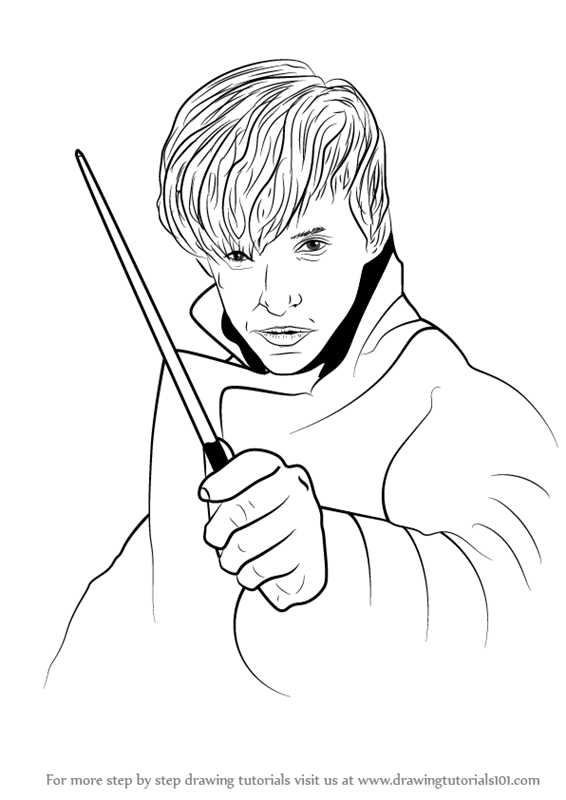 566x800 Learn How To Draw Newt Scamander From Harry Potter (Harry Potter