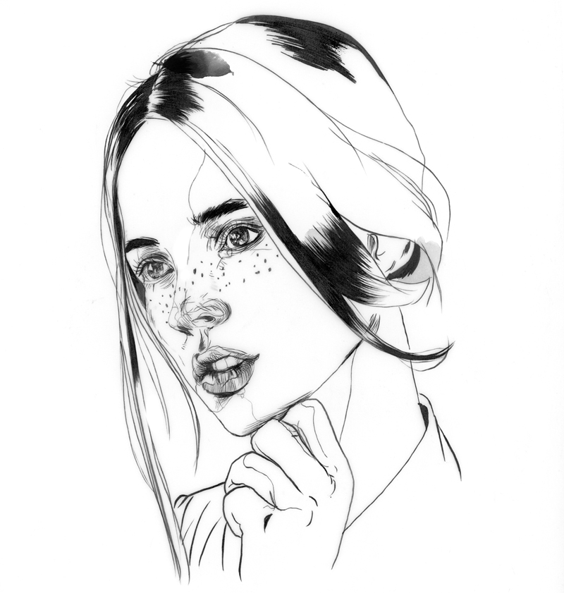 800x841 Drawn Freckles Drawing
