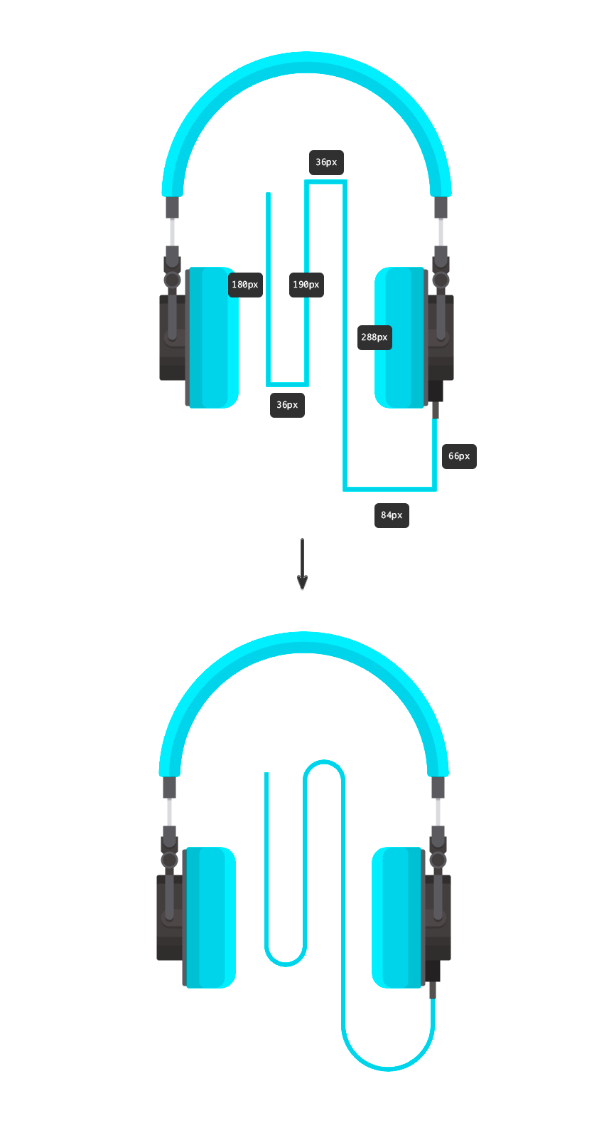 850x1592 How To Create Flat Design Headphones In Adobe Illustrator