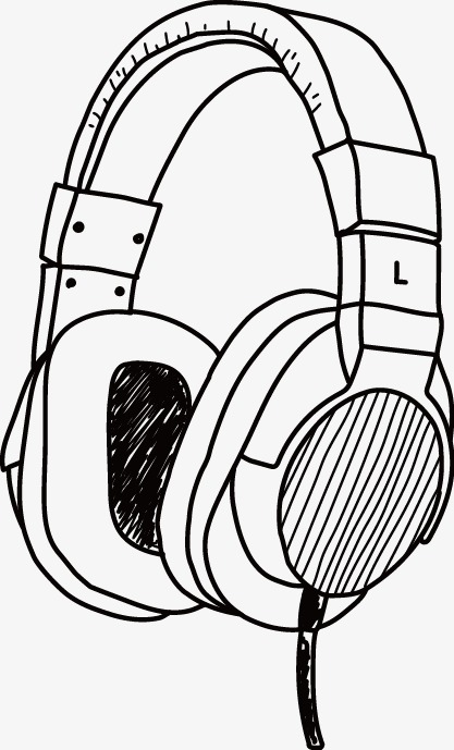 417x689 Hand Drawn Vector Headphones, Vector, Hand Painted, Headset Png
