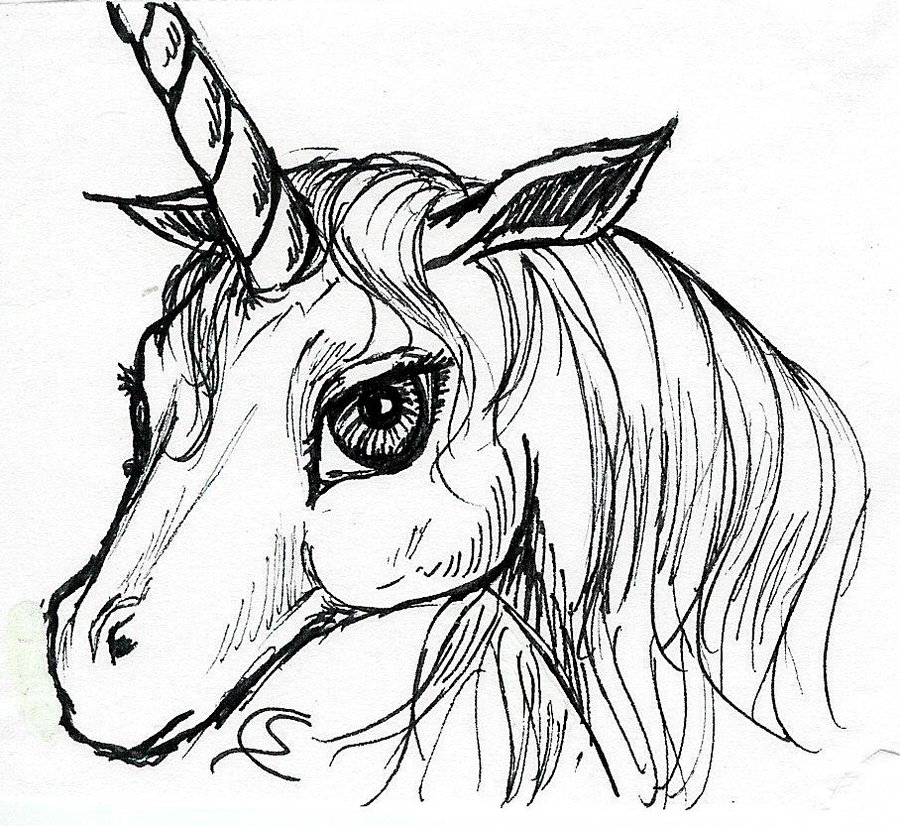 900x826 Unicorn Head By Soniacarreras