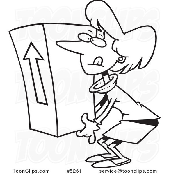 581x600 Cartoon Blacknd White Line Drawing Of Business Woman Lifting