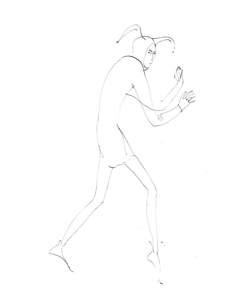 770x991 Saatchi Art Lonely Harlequin Tryies To Hide Drawing By Masha