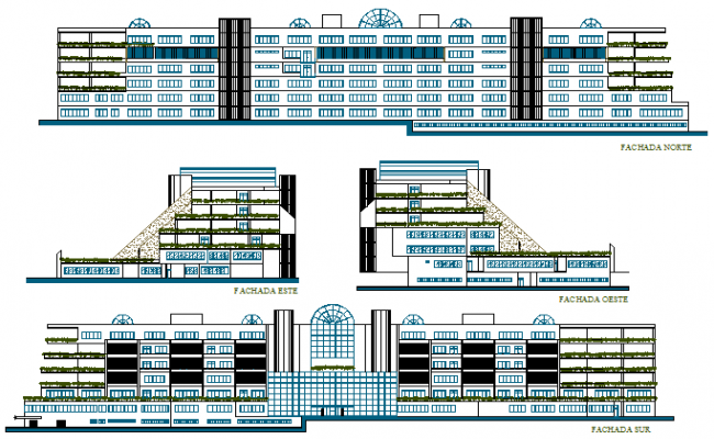 650x400 Elevation Drawing Of Highrise Building
