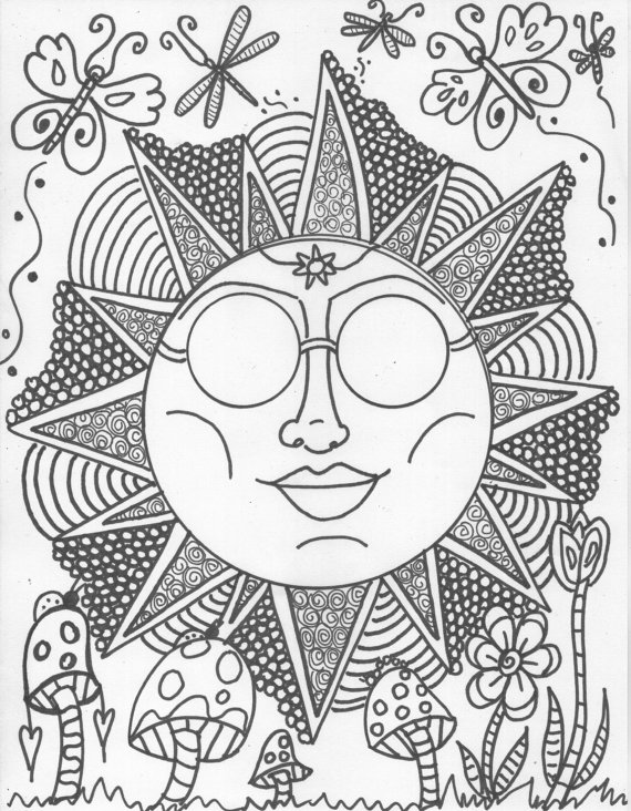570x732 Hippie Coloring Book Pages
