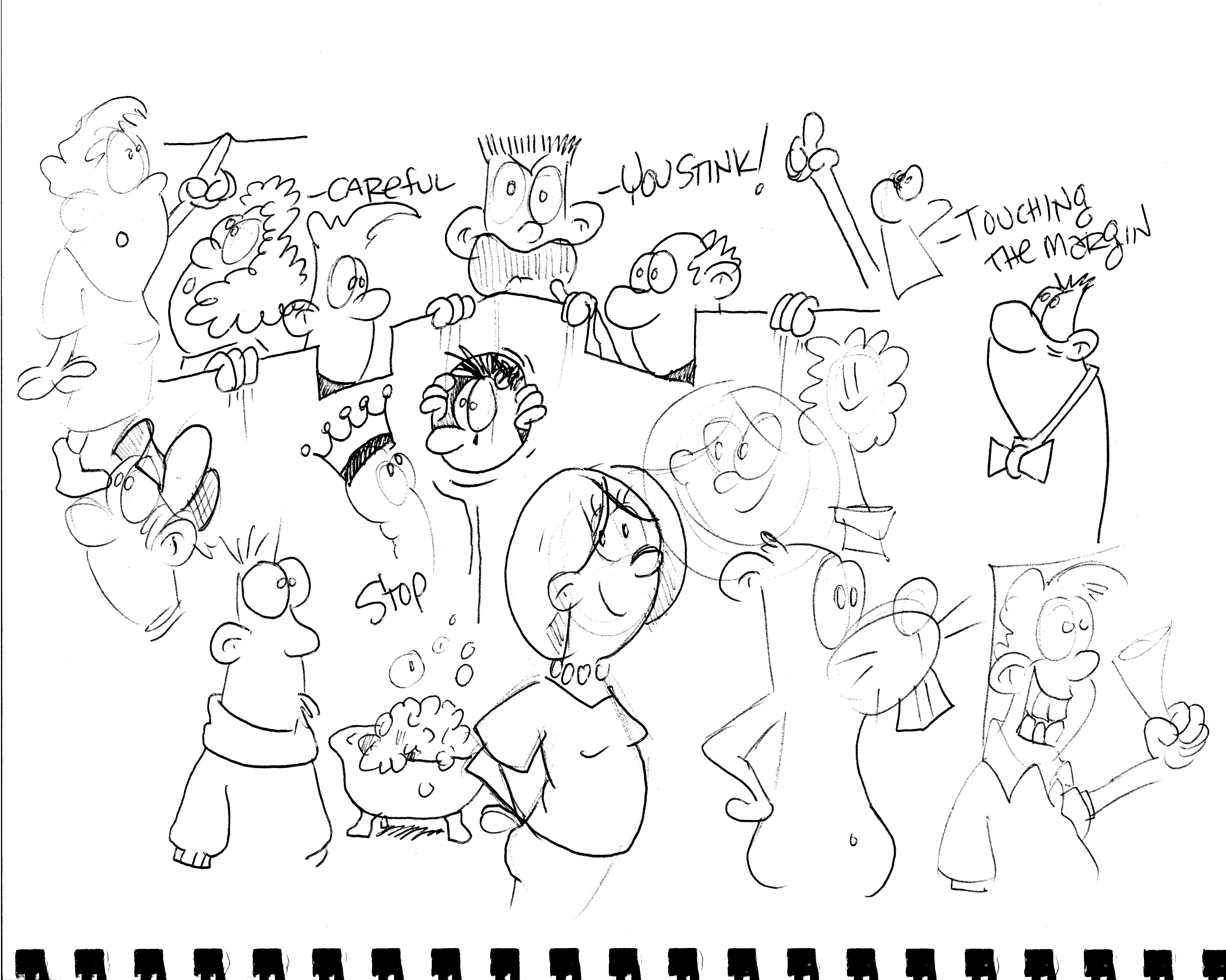 6198x4956 Fence, Neighbors, Bubble Bath, Boon, Cartoons, Cartoonist For Hire