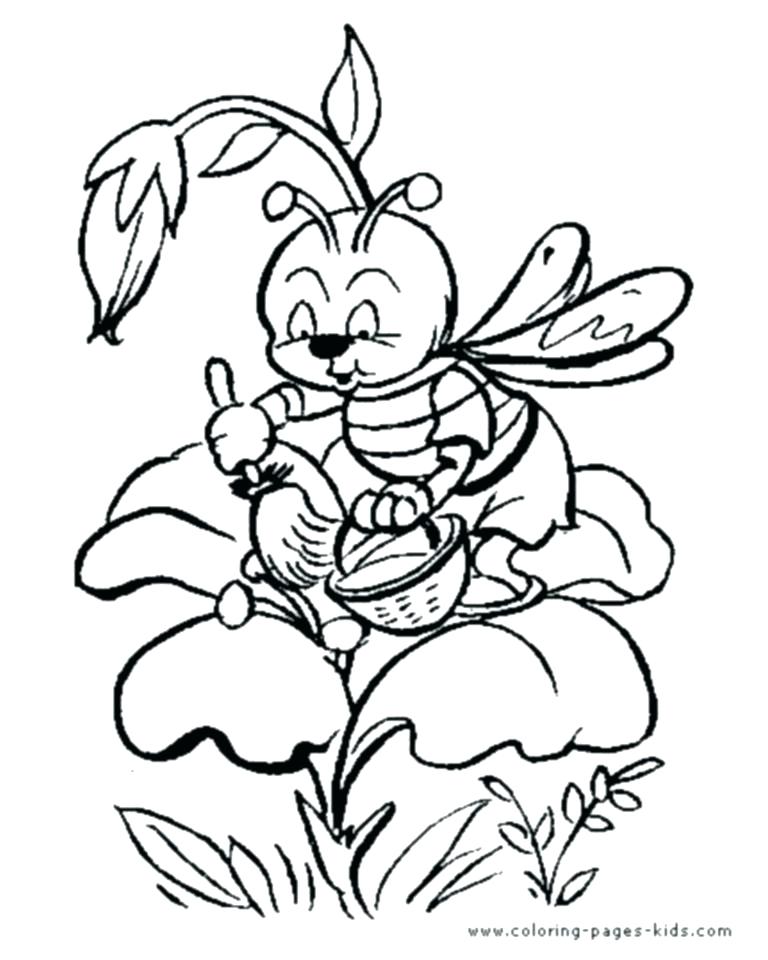 768x960 Coloring Pages Draw A Bee Honey Bee Coloring Page Cartoon Bee