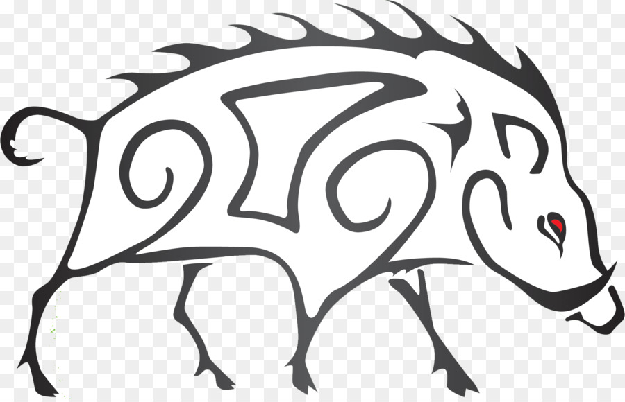 900x580 Wild Boar Line Art Drawing Clip Art