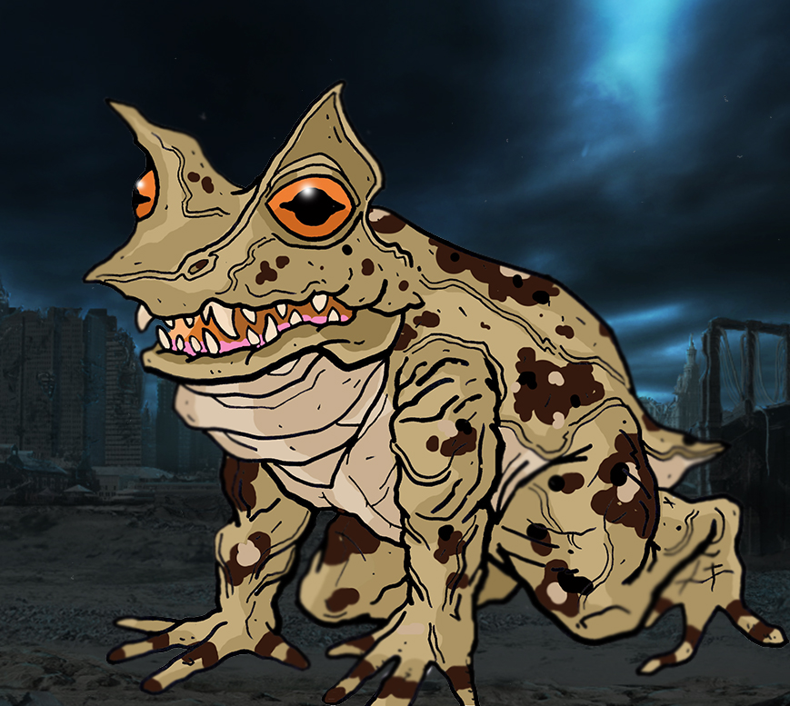 869x777 Malayan Horned Frog Kaiju By Guiron