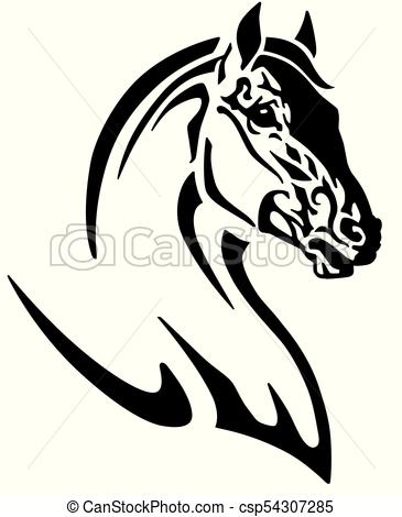 365x470 Horse Head Logo. Horse Head Tribal Tattoo, Logo, Icon Black