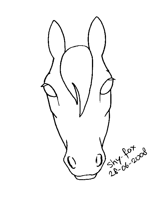 576x701 Horse Head Lineart By Shy Fox