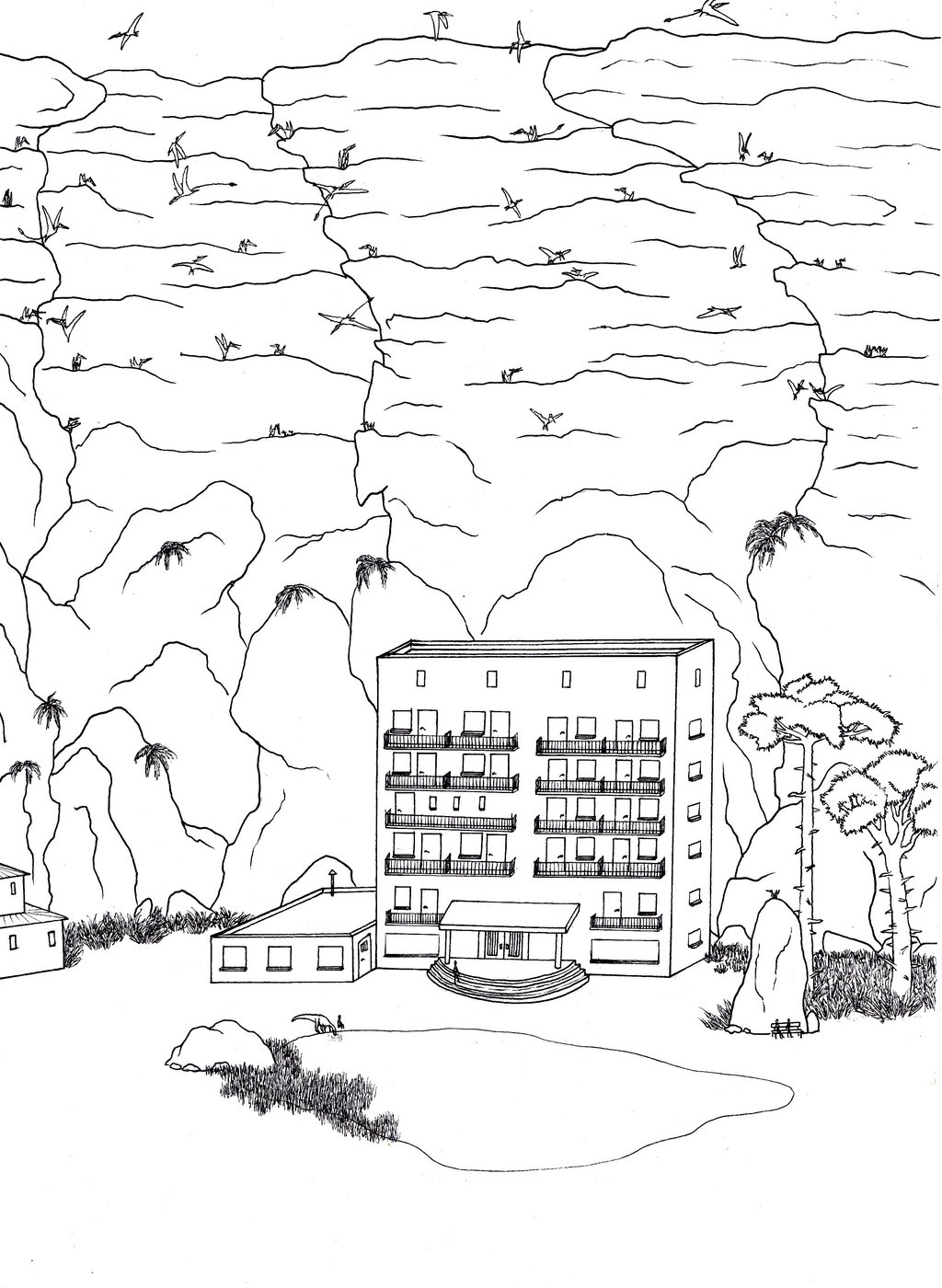 1024x1400 The Hostel By Dontknowwhattodraw94