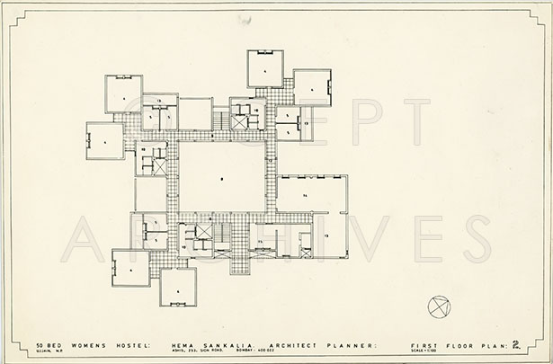 615x405 50 Bed Womens Hostel, Ujjain, Madhya Pradesh, India, 1979, 1980