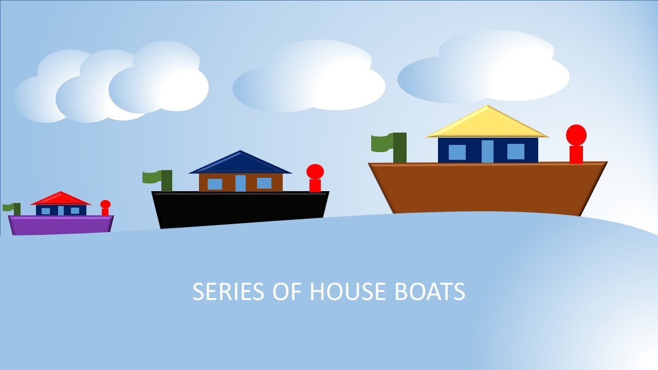 1280x720 House Boat Design With Powerpoint Shapes
