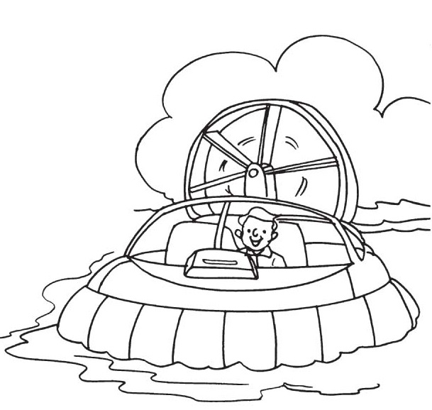 609x578 Windy Hovercraft Streaming Down The Swamp Coloring Pages