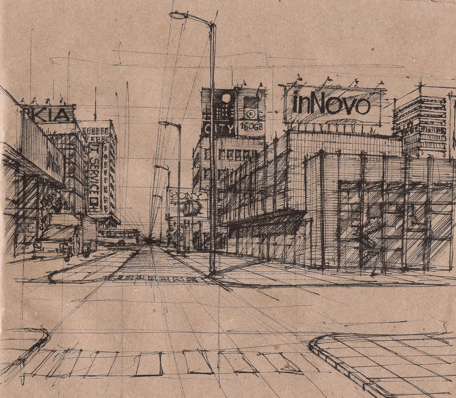 900x785 One Point Perspective By Aftermath1990 Art Of Perspective