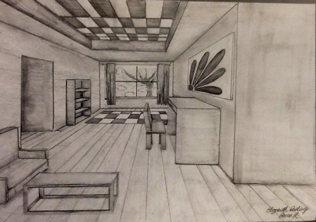 1071x751 One Point Perspective Room
