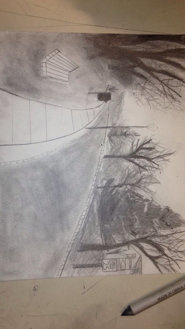 640x1136 Water Color Sketch One Point Perspective. For This Drawing I Used