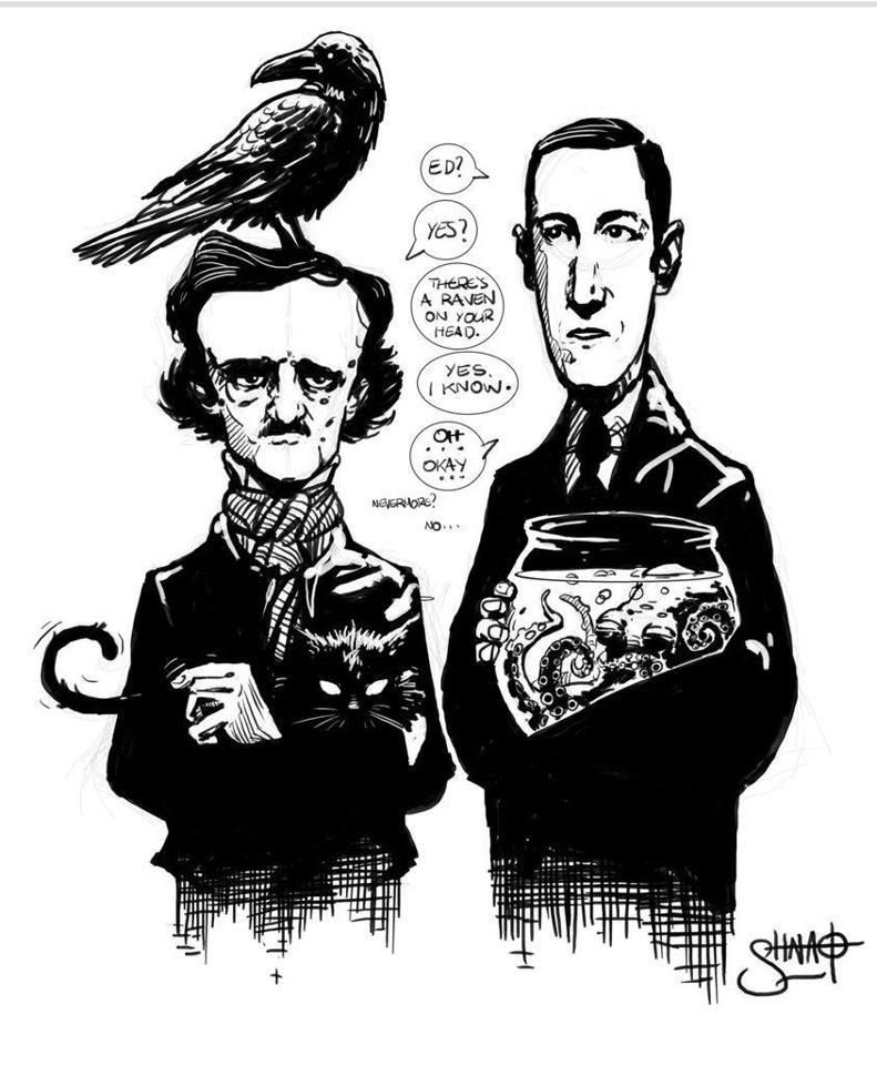 791x960 Edgar Allan Poe And H.p. Lovecraft By Phlegias T. Redback Libros