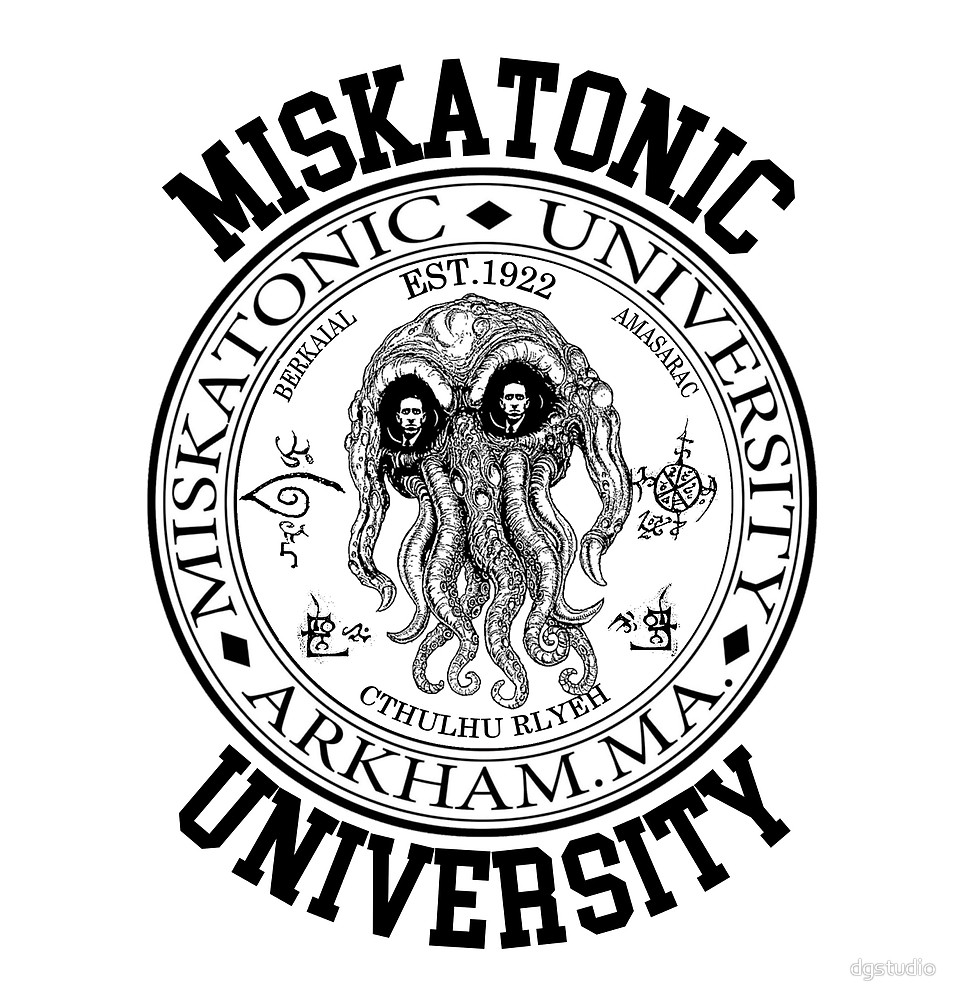 957x1000 Miskatonic University Hp Lovecraft By Dgstudio Redbubble
