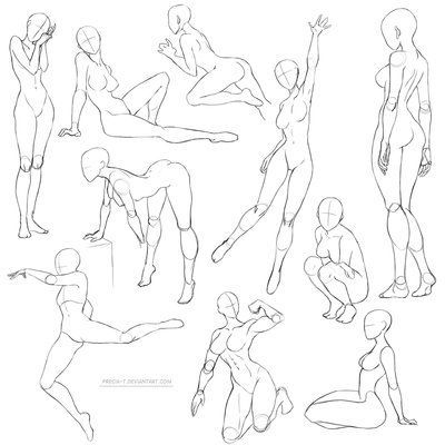 400x400 Collection Of Female Body Drawing Poses High Quality, Free