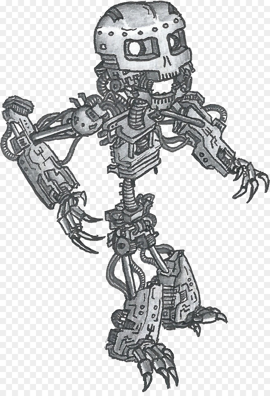 900x1320 Robot Drawing Human Skeleton Art