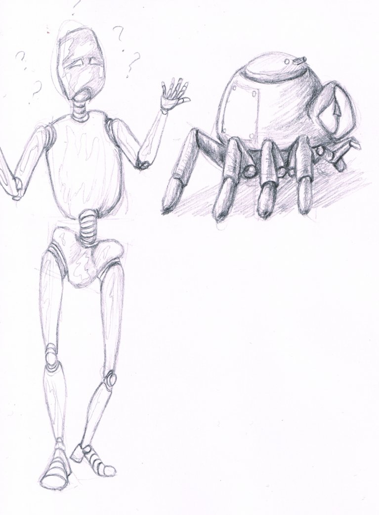 767x1041 Robot Sketching By Kittensune