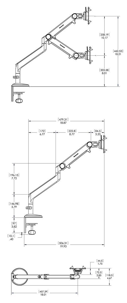 514x1226 Humanscale M2 Monitor Arm