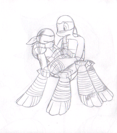 404x460 Donnie And Hurt Mikey By Metalatias5