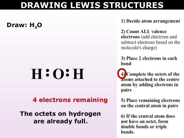638x479 Slideshow Draw H2o Oh H 4 Electrons Remaining The Octets
