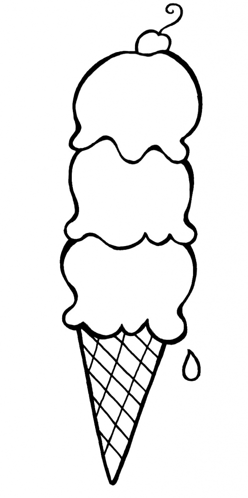 511x1024 Ice Cream Drawing Free Ice Cream Cone Coloring Page Coloring Page