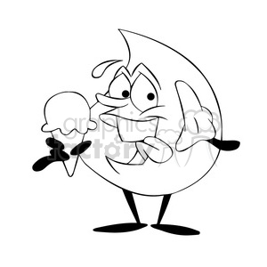300x300 Royalty Free Aqua The Cartoon Water Drop Eating Ice Cream Cone