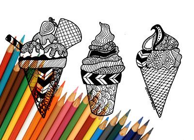 400x289 Ice Cream Coloring Page Download To Print Sweet Ice Cream Cone