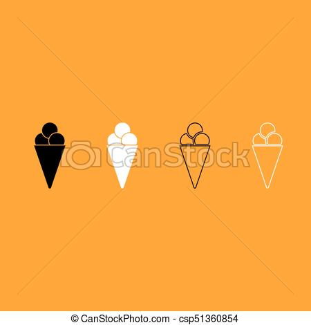 450x470 Ice Cream Cone Set Black And White Icon Ice Cream Cone It