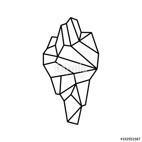 500x500 Polygonal Iceberg In Flat Style Icon. Vector Stock Image