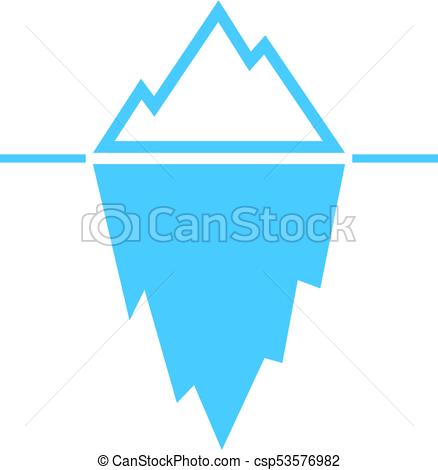 438x470 Iceberg Blue Vector Pictogram Isolated On White Background.