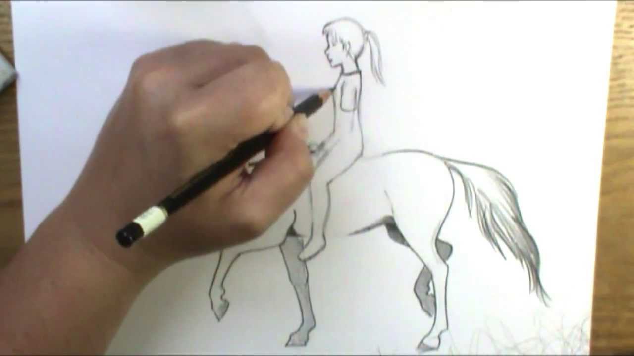 1280x720 How To Draw A Horse And Rider Bareback