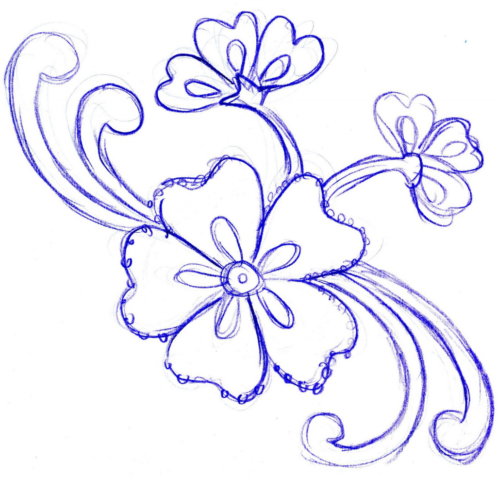 1024x986 Design Flowers Pencil Photos Simple Designs With Pencil